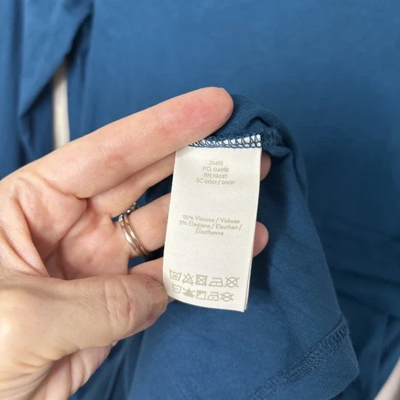 Boden Abigail Jersey Dress Size 6 Petite Teal Blue Long Sleeve Stretch - Picture 7 of 7